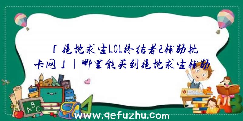 「绝地求生LOL终结者2辅助批卡网」|哪里能买到绝地求生辅助